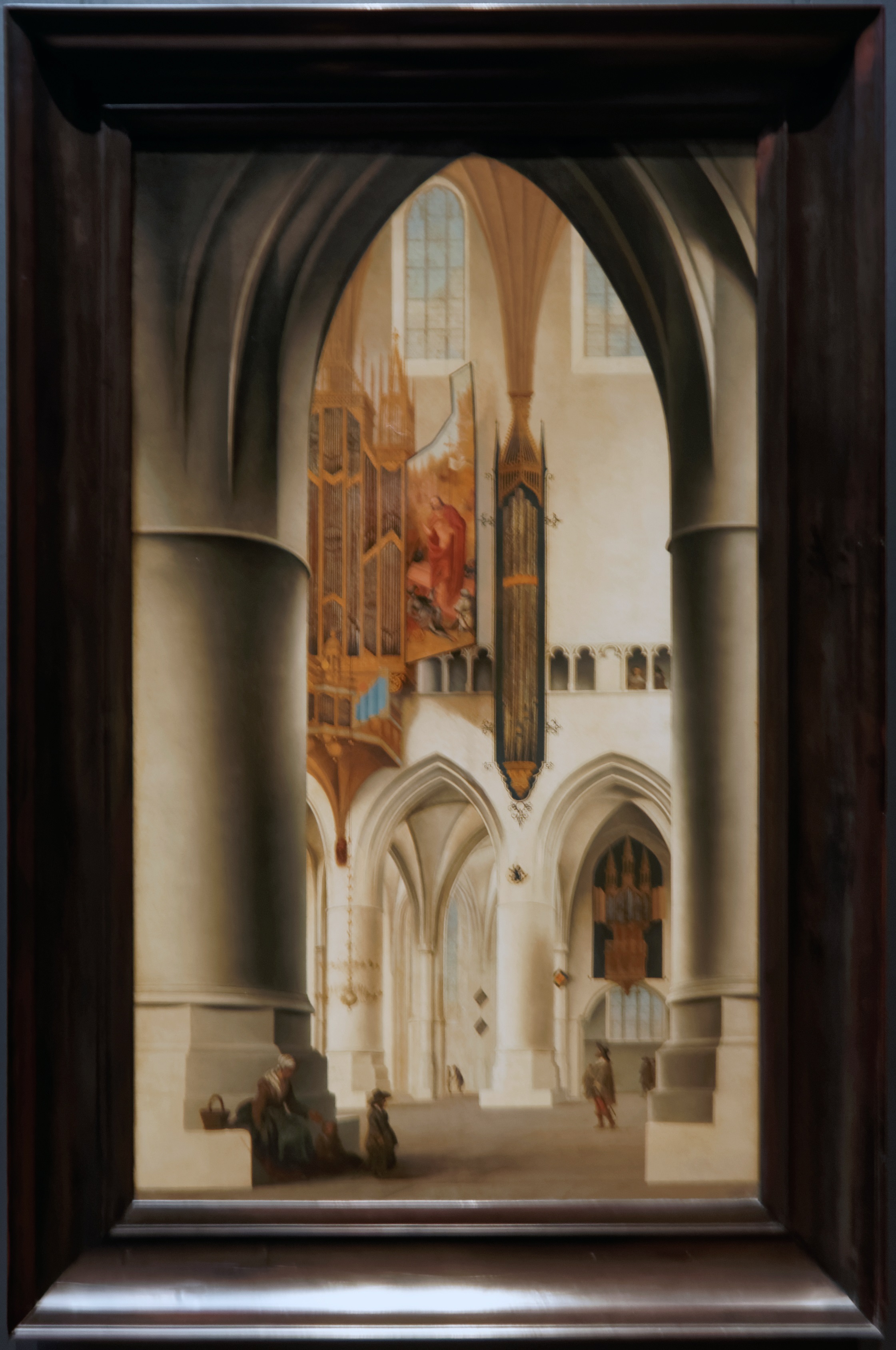 Interior view of the Rijksmuseum Gallery of Honour, showcasing its grand architecture and organ.