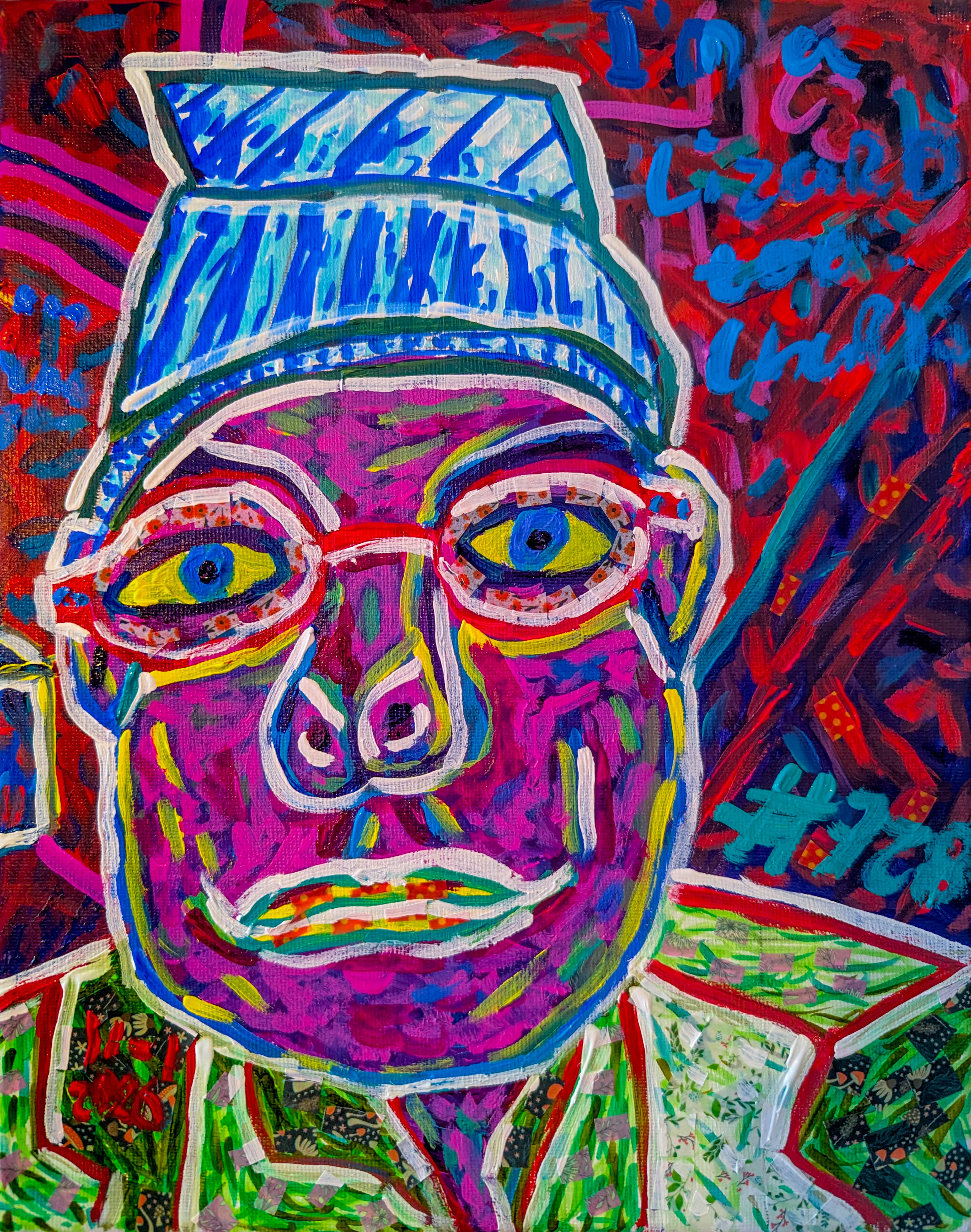 アート・デザイン・音楽 ohne eigenschaften das portrait Large XXL print DJ headphones - expressive illustration with