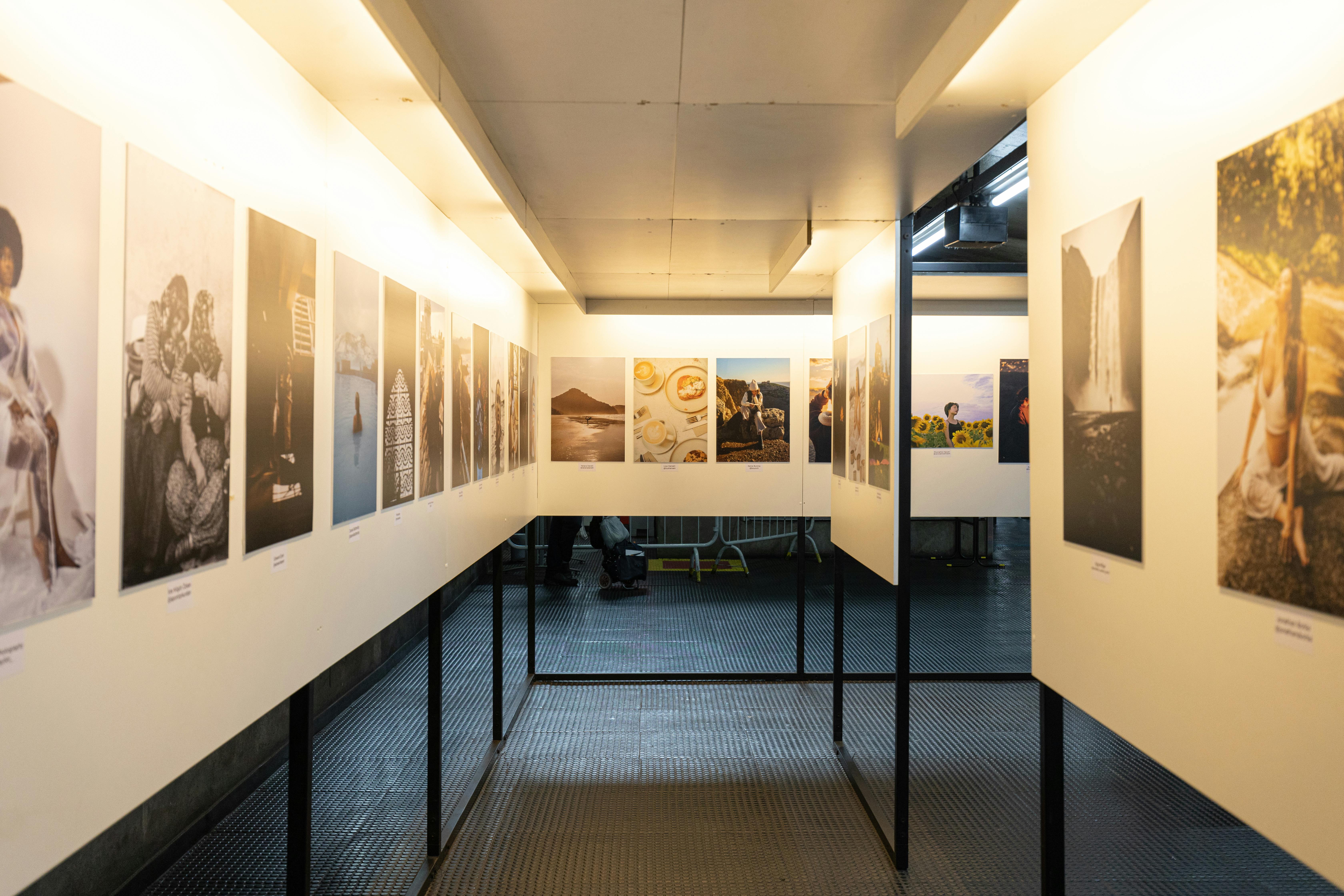 Free Stock Photo Exhibition Decorating Large Walls with Photography Art Prints Wall Gallery Interior Home Decor Interior Design Gallery Style Wall