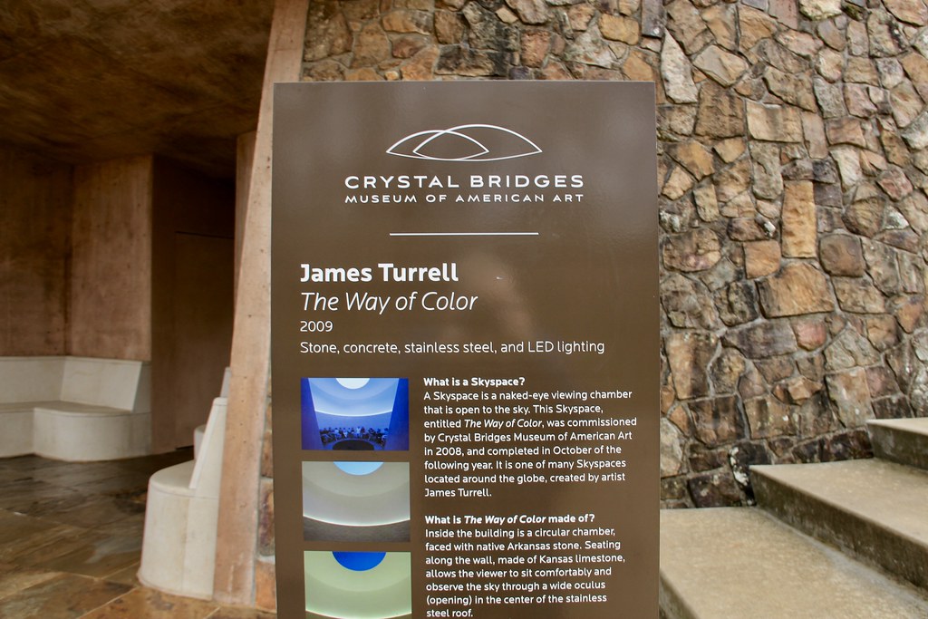 Informational sign for James Turrell's Skyspace at Crystal Bridges Museum, 2009. The Way of Color.