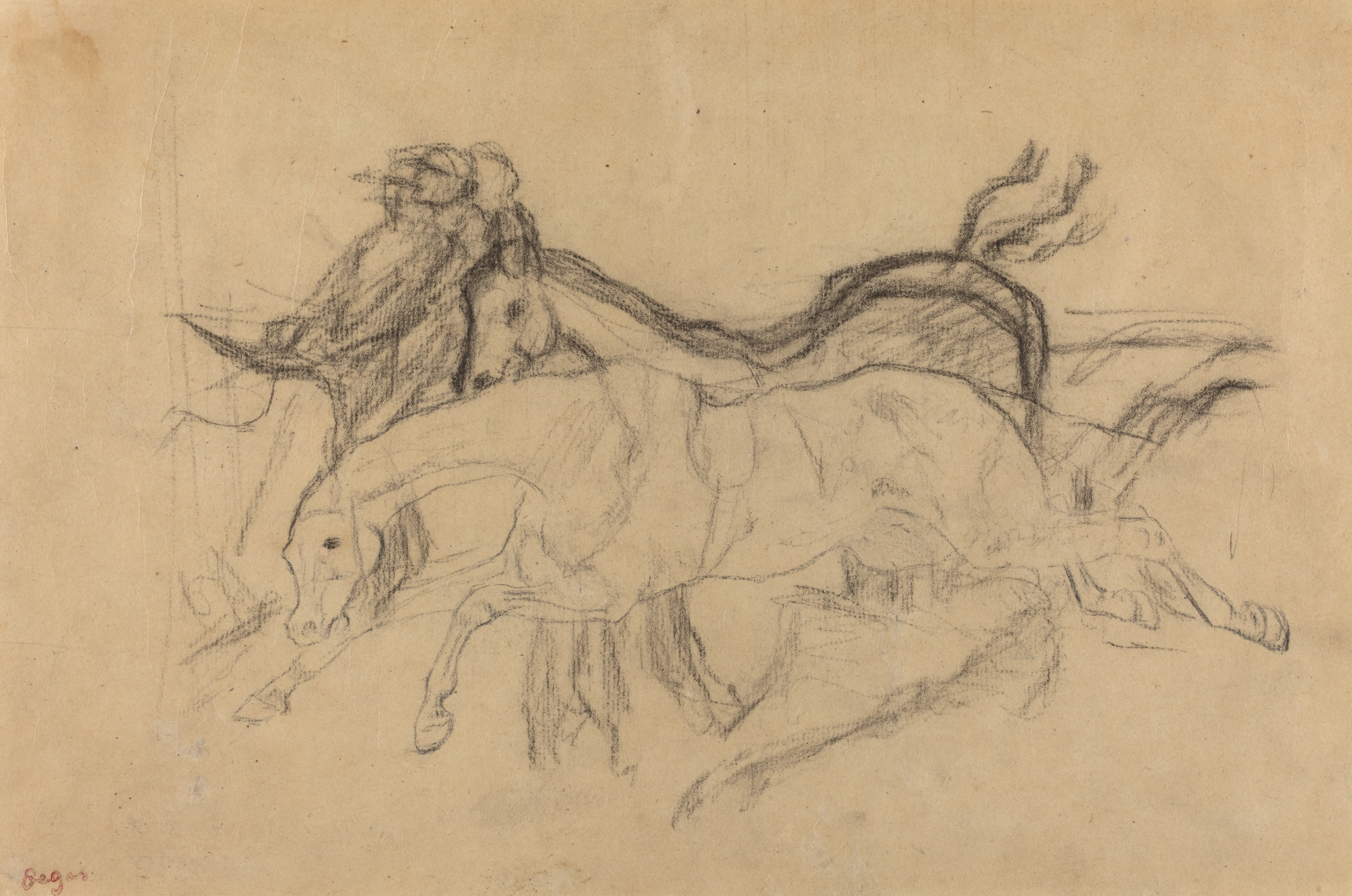 Edgar Degas, Racehorses (study for "Scene from the ...)