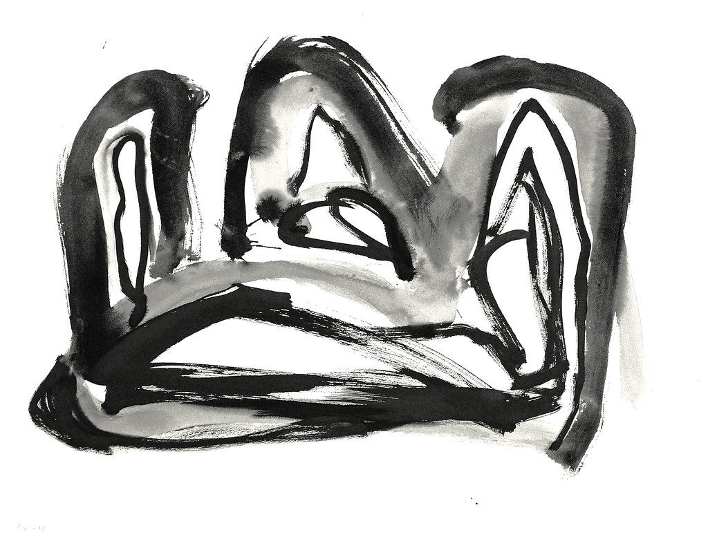 Abstract landscape in line art on paper no. 6, 1996