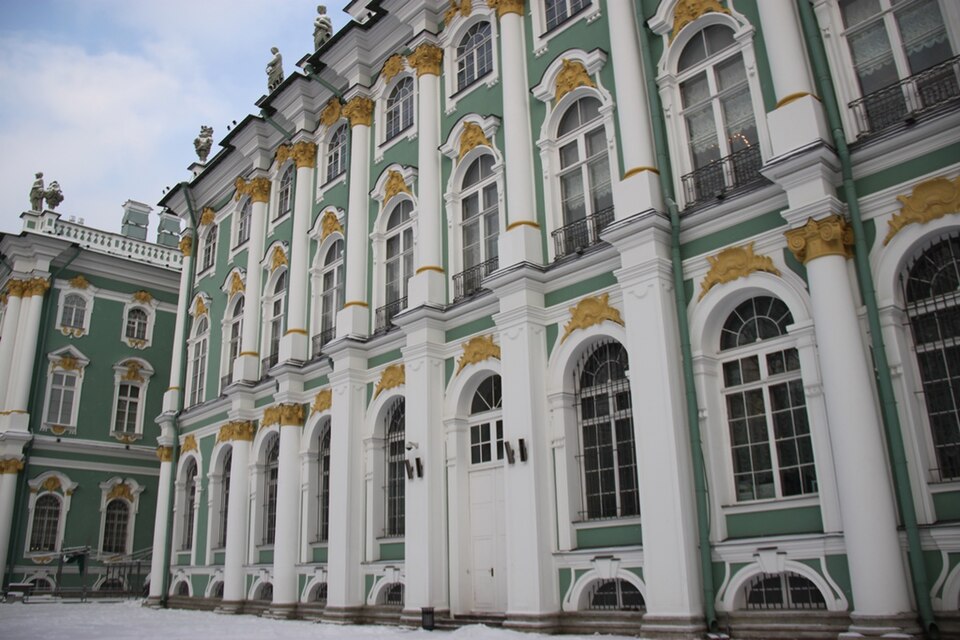 The State Hermitage Museum in Saint Petersburg, Russia, from the front