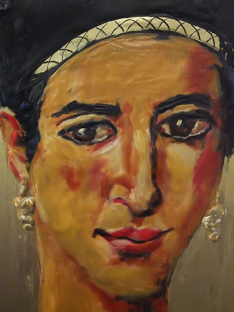 Emma modern encaustic portrait by Jean Denis, 21st century
